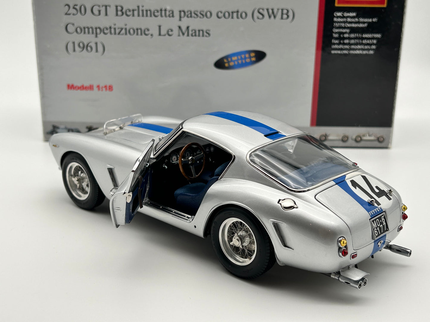 CMC 1/18 Ferrari 250 GT Berlinetta passo corto (SWB) Competizione, Le Mans, 1961