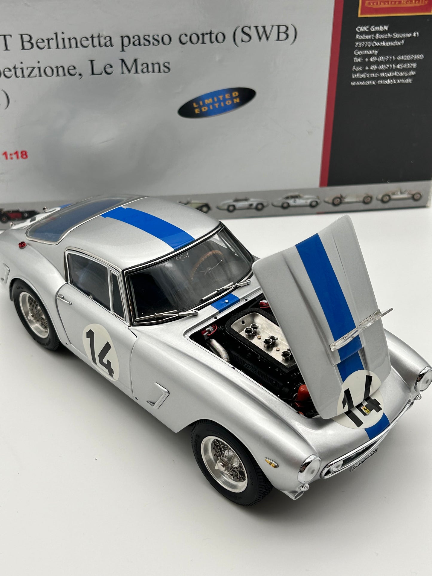CMC 1/18 Ferrari 250 GT Berlinetta passo corto (SWB) Competizione, Le Mans, 1961