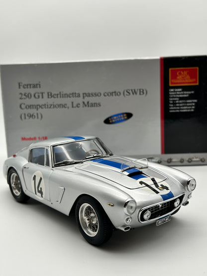 CMC 1/18 Ferrari 250 GT Berlinetta passo corto (SWB) Competizione, Le Mans, 1961